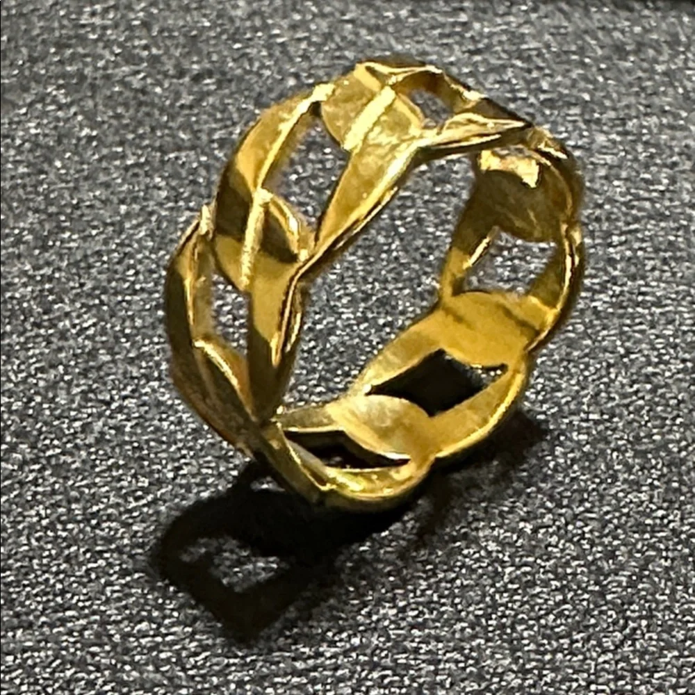 Gold-Tone Urban Style Chain Link Stainless Steel Ring